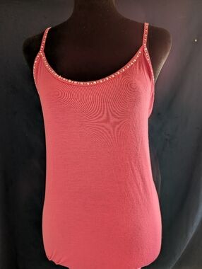 Studded Crisscross Strappy Tank Dress - Pink Sz L